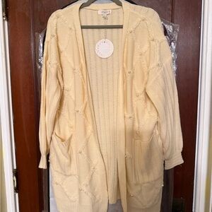 Umgee Light Yellow Open-Front Cardigan